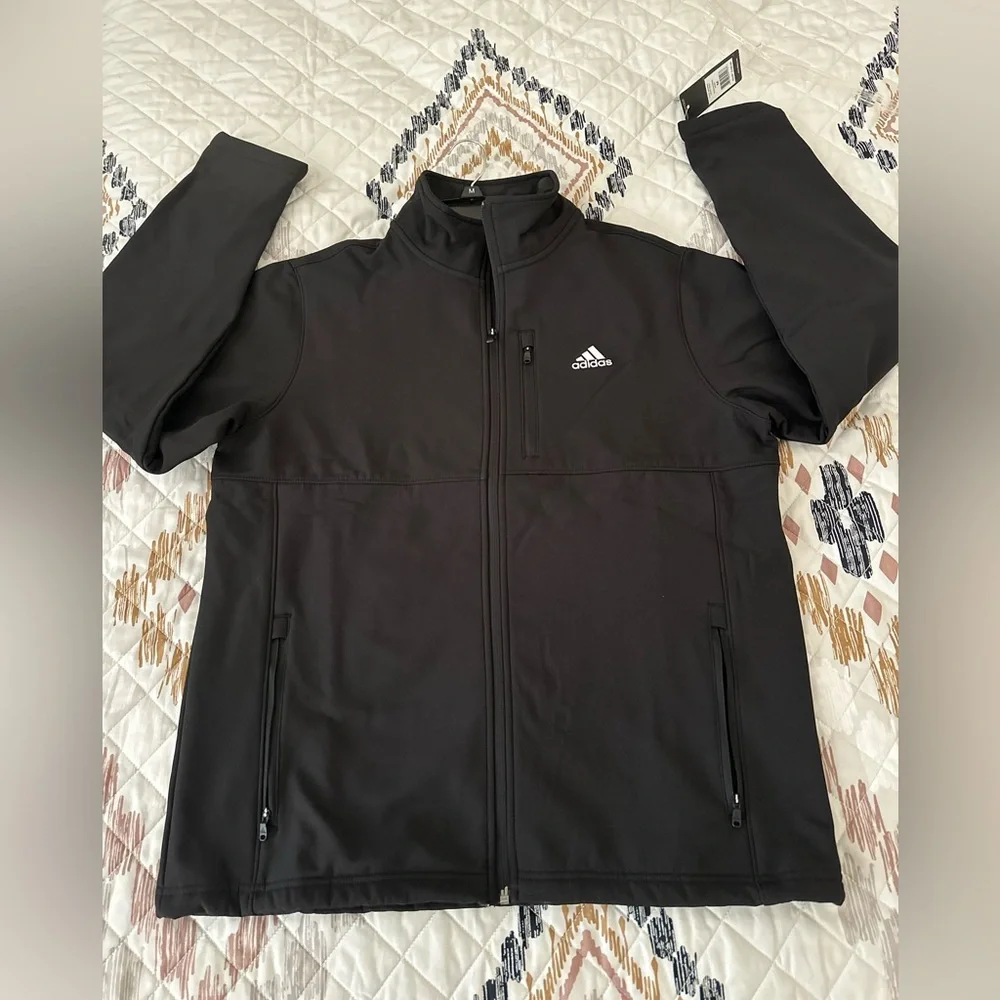Adidas‎ Golf Softshell, Fleece Lined, Full Zip Golf Jacket Black Medium. NWT.